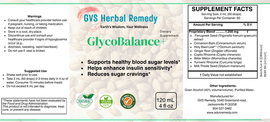 GlycoBalance+ Tincture - Blood Sugar & Metabolic Support